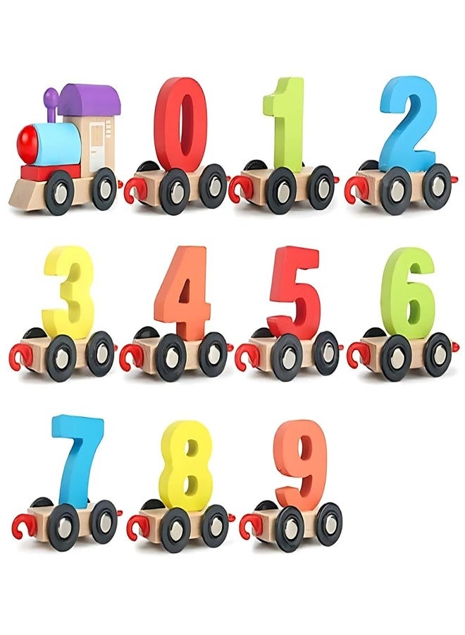 سمونيو قطار الأرقام الخشبي الملون من سمونيو؛ لعبة ألغاز تعليمية مبكرة للأطفال، مناسبة للأولاد والبنات من عمر سنتين فما فوق، (متعدد الألوان) - Image 1